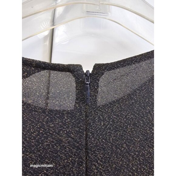 BNWT Ted Baker London Monyca Black Gold Metallic One Shoulder Draped Dress - Picture 12 of 16